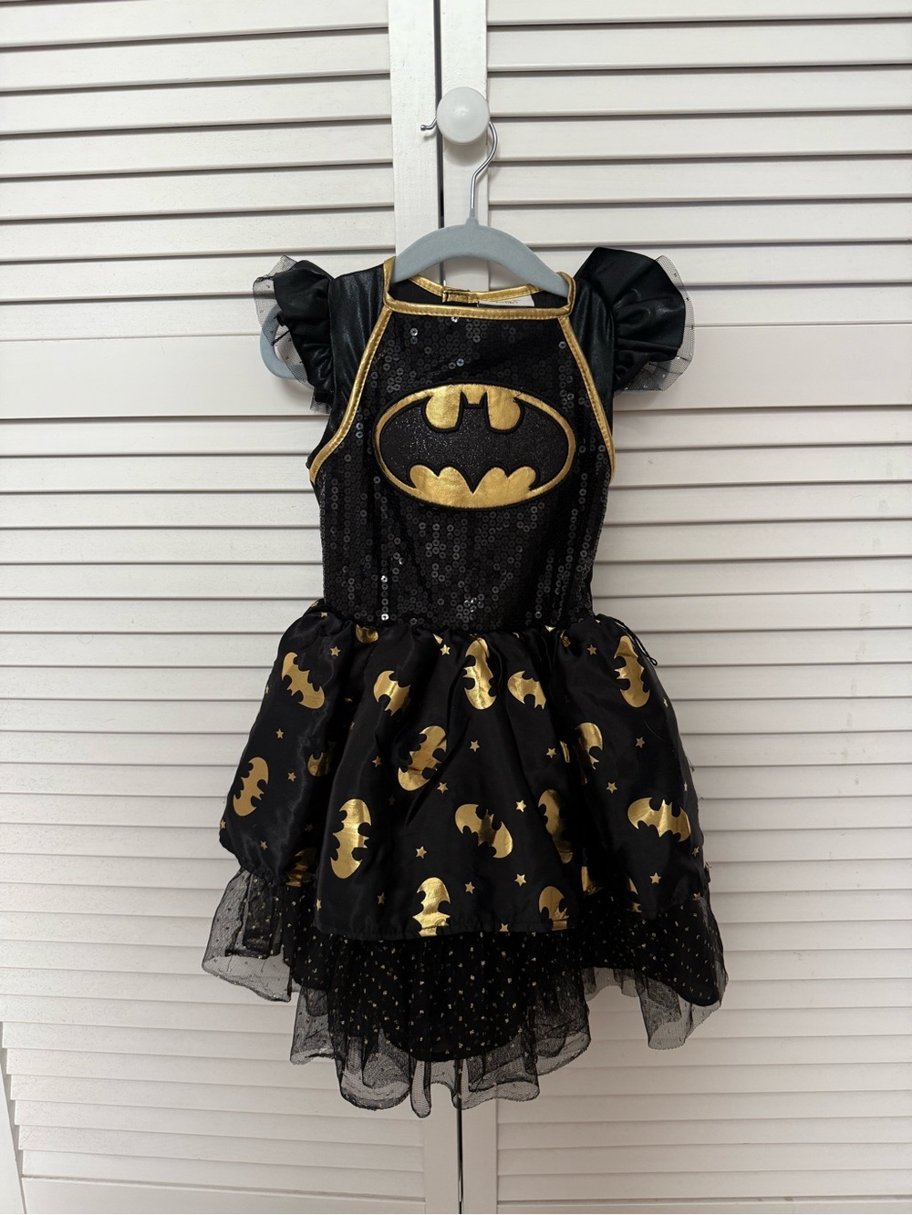 DC Girls Black and Gold Batman Tutu Costume Dress